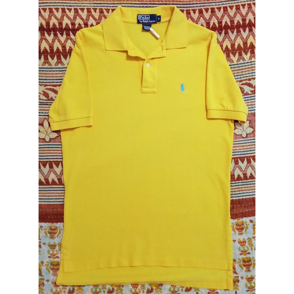 VINTAGE Polo Ralph Lauren Mens Shirt Sunbeam Yellow SZ S | Classic Fit Cotton
